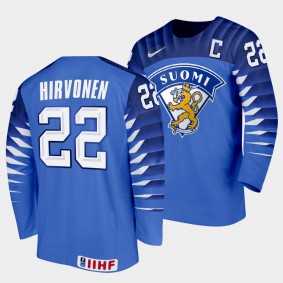 Roni Hirvonen Finland Hockey 2022 IIHF World Junior Championship Away Jersey Blue