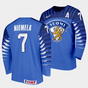 Topi Niemela Finland Hockey 2022 IIHF World Junior Championship Away Jersey Blue