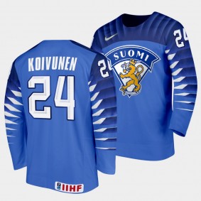 Ville Koivunen Finland Hockey 2022 IIHF World Junior Championship Away Jersey Blue