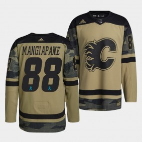 Calgary Flames 88 Andrew Mangiapane 2021 CAF Night Camo Jersey Canadian Armed Force