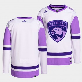 Florida Panthers HockeyFightsCancer Primegreen Authentic Jersey White Purple