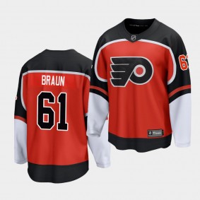 Justin Braun Philadelphia Flyers Special Edition Orange Jersey