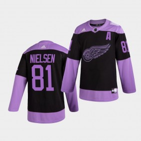 Detroit Red Wings frans nielsen HockeyFightsCancer Jersey Purple Authentic