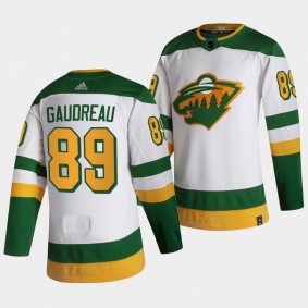 Minnesota Wild 2021 Reverse Retro Frederick Gaudreau White Special Edition Jersey