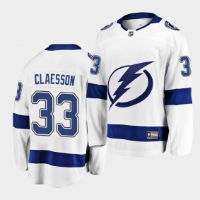 Fredrik Claesson Tampa Bay Lightning Away Men White 2021 Trade Jersey