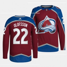 Fredrik Olofsson Colorado Avalanche Home Burgundy #22 Primegreen Authentic Pro Jersey Men's