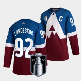 Gabriel Landeskog Avalanche #92 2022 Western Champs Jersey Burgundy Stadium Series