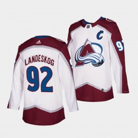 Gabriel Landeskog #92 Avalanche 2021-22 Road Authentic White Jersey