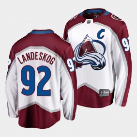 Gabriel Landeskog Colorado Avalanche 2021-22 Road White Away Men Jersey