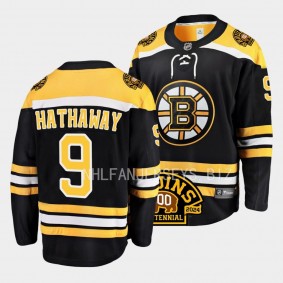 Boston Bruins Garnet Hathaway Home Black Breakaway Player Jersey Men's