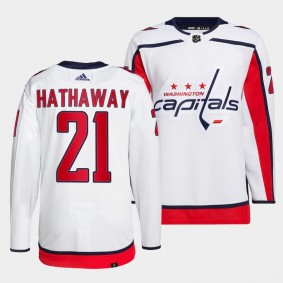 Garnet Hathaway #21 Capitals Away White Jersey 2021-22 Primegreen Authentic Pro