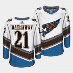 Washington Capitals Garnet Hathaway Screaming Eagle White Throwback Replica Jersey