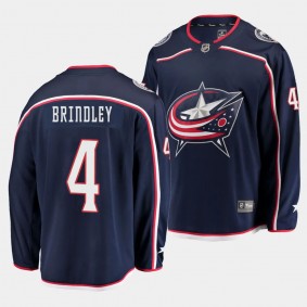 Gavin Brindley Columbus Blue Jackets Home Navy #4 2023 NHL Draft Jersey Men's