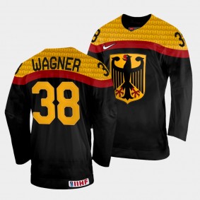 Fabio Wagner 2022 IIHF World Championship Germany Hockey #38 Black Jersey Away