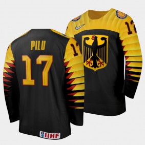 Fabrizio Pilu Germany Hockey 2022 IIHF World Junior Championship Away Jersey Black