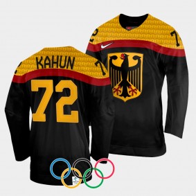 Dominik Kahun Germany Hockey 2022 Winter Olympics Away Jersey Black
