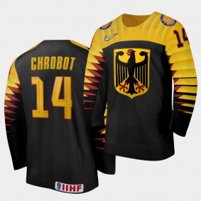 Julian Chrobot Germany 2021 IIHF World Junior Championship Jersey Away Black