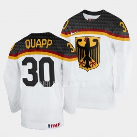 Germany #30 Nikita Quapp 2023 IIHF World Junior Championship Home Jersey White