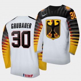 Philipp Grubauer Germany 2020 IIHF World Ice Hockey #30 Home White Jersey