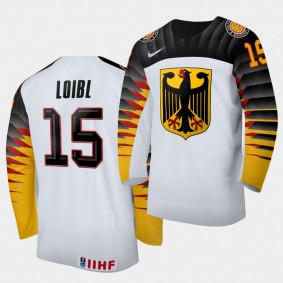 Germany Team Stefan Loibl 2021 IIHF World Championship #15 Home White Jersey