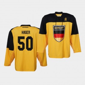 Patrick Hager Germany Team 2019 IIHF World Championship Yellow Jersey