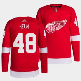 Givani Smith #48 Red Wings Home Red Jersey 2021-22 Pro Authentic