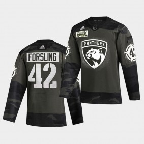 Gustav Forsling Florida Panthers 2021 Military Night Camo Authentic Limited Jersey