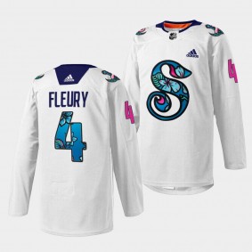 Haydn Fleury Seattle Kraken Pride Night 2022 White Warmup Jersey