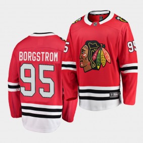 Henrik Borgstrom Chicago Blackhawks 2021 Home Red Men Jersey