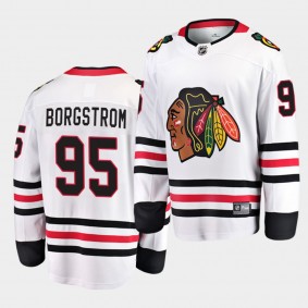 Henrik Borgstrom Chicago Blackhawks 2021 Away White Men Jersey