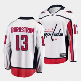 Henrik Borgstrom Capitals #13 Away Jersey White Breakaway Player