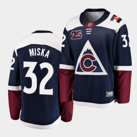 Hunter Miska Colorado Avalanche 2020-21 25th Anniversary Navy Alternate Men Jersey