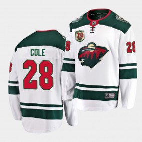 Ian Cole Minnesota Wild 2021 20th Anniversary Men White Away Jersey