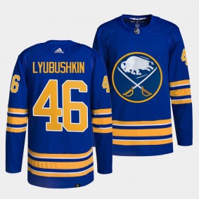 Buffalo Sabres Primegreen Authentic Ilya Lyubushkin #46 Royal Jersey Home