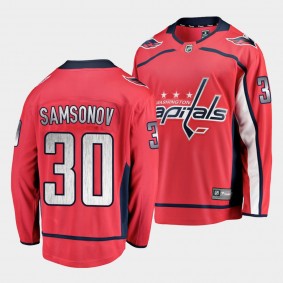 Ilya Samsonov Washington Capitals 2021 Home Red Player Men Jersey