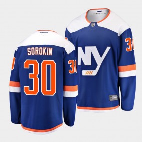 Ilya Sorokin New York Islanders 2020-21 Alternate Blue Breakaway Player Men's Jersey