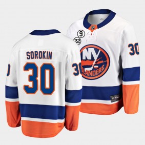 Ilya Sorokin New York Islanders NO.22 Patch White Honor Bossy Jersey Men