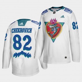 Ivan Chekhovich #82 Sharks 2021 Los Tiburones Night Special White Jersey