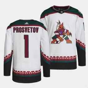 Ivan Prosvetov Arizona Coyotes Away White #1 Primegreen Authentic Pro Jersey Men's