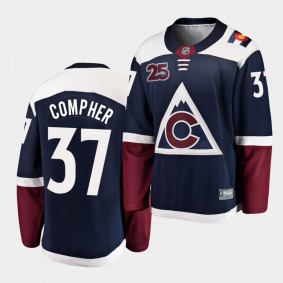 J.T. Compher Colorado Avalanche 2020-21 25th Anniversary Navy Alternate Men Jersey