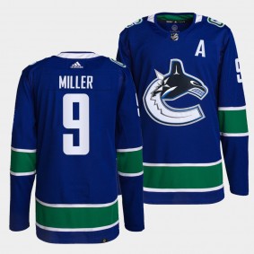 J.T. Miller #9 Canucks Home Blue Jersey 2021-22 Primegreen Authentic