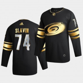 Carolina Hurricanes Jaccob Slavin 2020-21 Golden Edition Limited Authentic Black Jersey