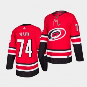 Jaccob Slavin #74 Hurricanes Home Authentic Red Jersey