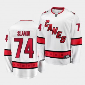 Jaccob Slavin #74 Hurricanes 2019-20 Away White Premier Breakaway Jersey