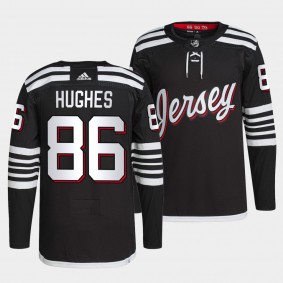 Jack Hughes #86 Devils Primegreen Authentic Pro Black Jersey 2021-22 Alternate