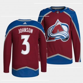 Jack Johnson #3 Avalanche Home Burgundy Jersey 2021-22 Primegreen Authentic