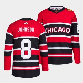 Reverse Retro 2.0 Chicago Blackhawks Jack Johnson #8 Red Authentic Primegreen Jersey 2022