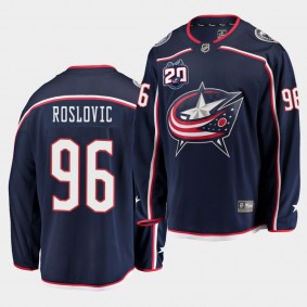 Jack Roslovic Columbus Blue Jackets 2020-22 20th Anniversary Men Navy Home Jersey