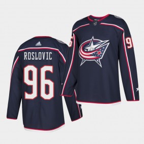 Jack Roslovic #96 Blue Jackets 2021 Authentic Home Navy Jersey