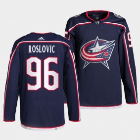 Jack Roslovic #96 Blue Jackets Home Navy Jersey 2021-22 Pro Authentic